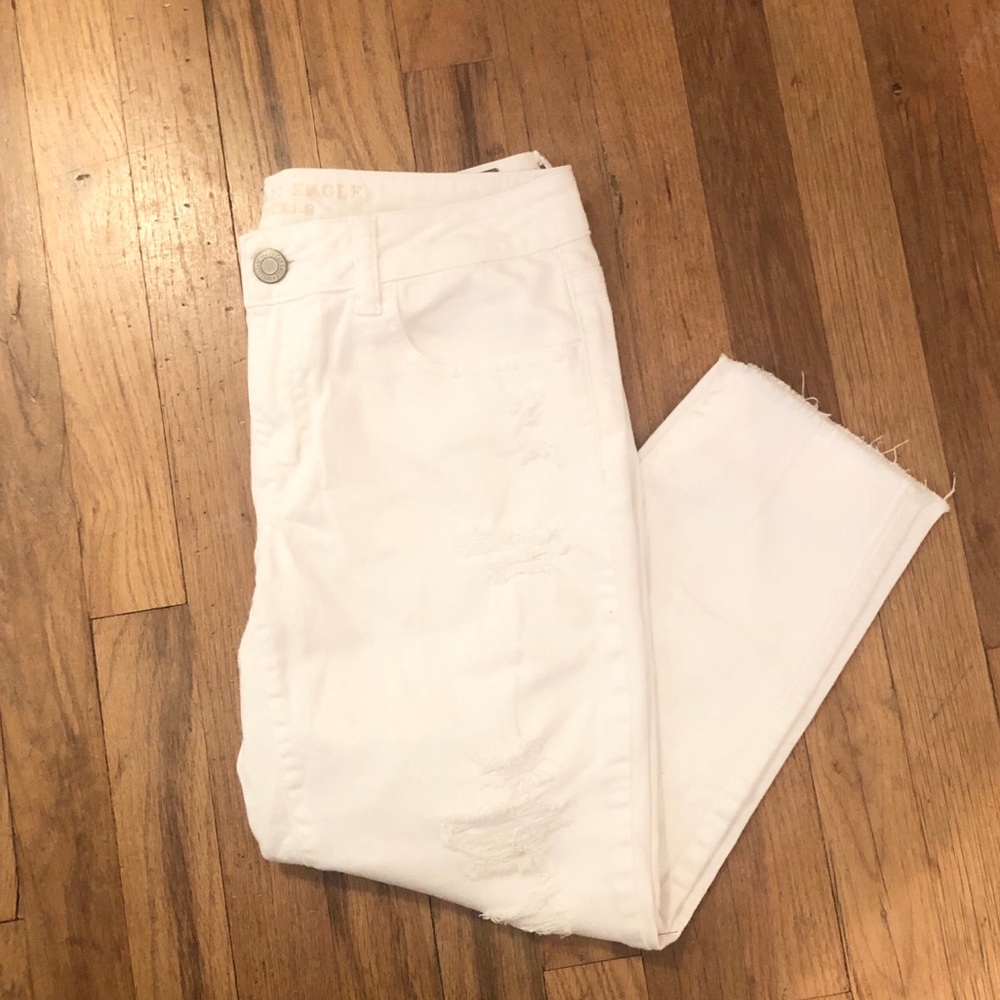 American Eagle white crop jeggings size 6